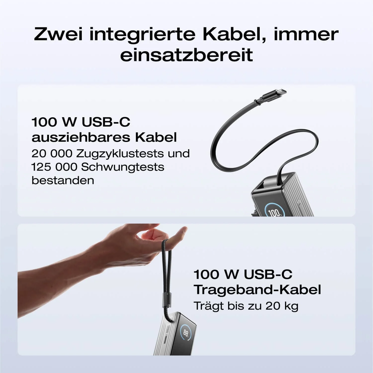 EcoFlow RAPID Powerbank (25 000 mAh, 170 W, Integriertes + Ausziehbares 100 W Kabel) - Image 7