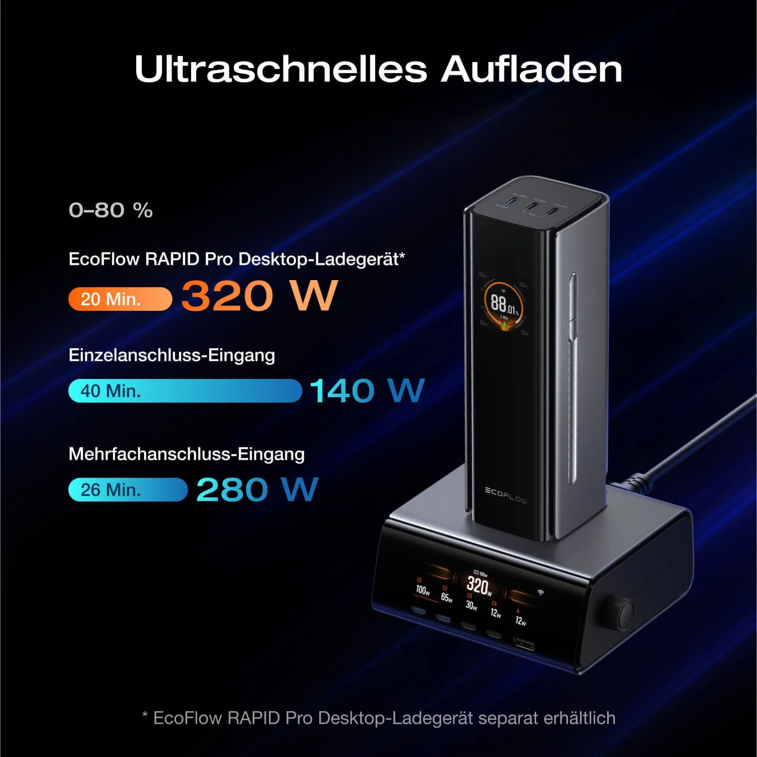 EcoFlow RAPID Pro Powerbank (27 650mAh, 300W, Integriertes 140W Kabel) - Image 5